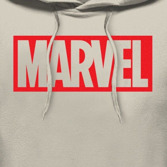 Marvel Men's Graphic Logo Hoodie Sweatshirt Gray Red NWT - Picture 2 of 3